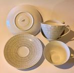 Mooi Arzberg 43 3x kop en schotel grijs geruit antiek 1943, Ophalen of Verzenden