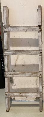 Brocante oud houten laddertje - ladder / sleets, Antiek en Kunst, Ophalen