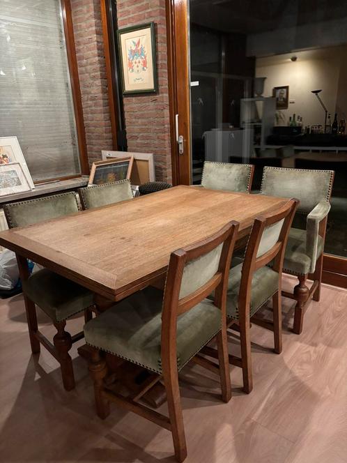 COMPLETE SET: eiken eettafel en dressoir, Antiek en Kunst, Antiek | Meubels | Tafels, Ophalen