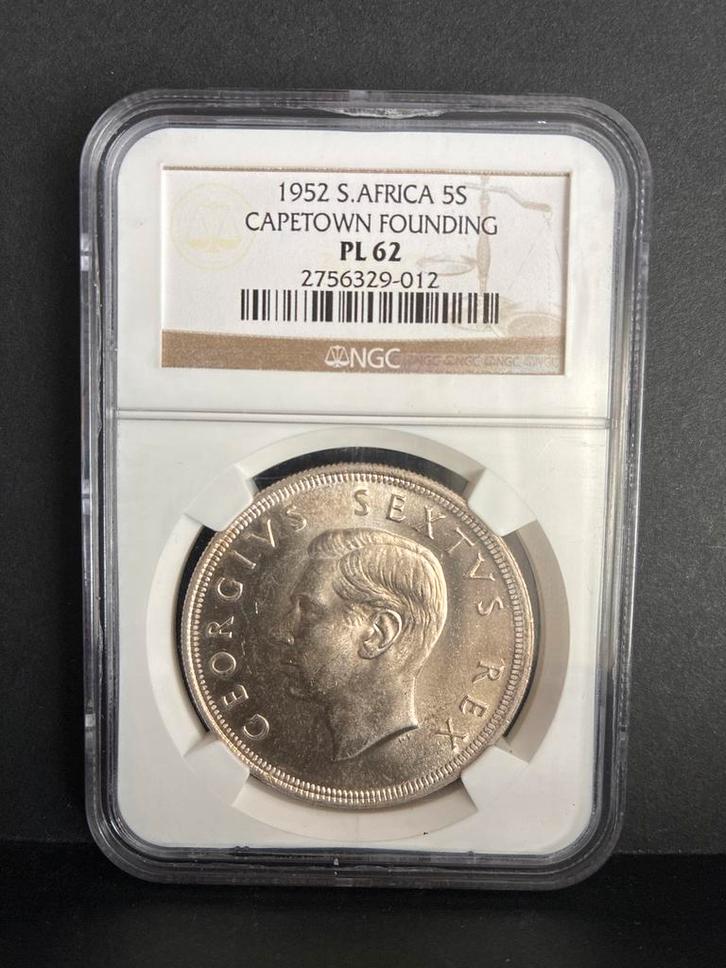 Zuid-Afrika 1952 5S Capetown Founding NGC PL62, Postzegels en Munten, Munten | Afrika, Losse munt, Zilver, Ophalen of Verzenden