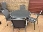 Tuinset met ronde tafel en 4 stoelen, Tuin en Terras, Tuinsets en Loungesets, Ophalen, 4 zitplaatsen, Gebruikt, Eettafel