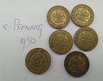 5 Pfennig Duitsland 1950 ( 6 munten ), Duitsland, Ophalen of Verzenden, Losse munt