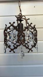 Oud Italiaans luchtertje met kristallen pegels, Ophalen of Verzenden, Gebruikt, Glas, Antiek