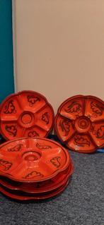 5 schalen borden Fondue Flora Gouda Holland Tokio oranje, Ophalen