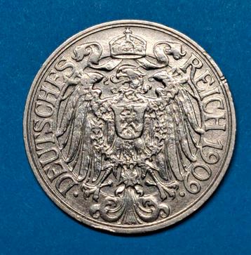 Duitsland 25 pfennig 1909 G beschikbaar voor biedingen