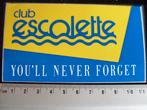 sticker club escolette you'll never forget logo, Verzenden, Zo goed als nieuw, Bedrijf of Vereniging