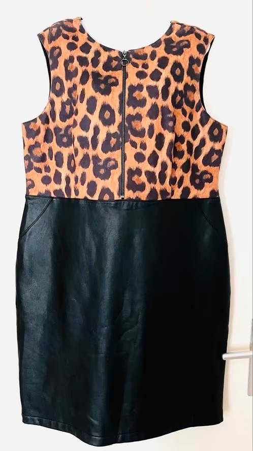 Joseph Ribkoff lederlook jurk maat 46[dmv], Kleding | Dames, Jurken, Nieuw, Maat 46/48 (XL) of groter, Zwart, Knielengte, Ophalen of Verzenden