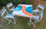 Vintage jaren 70 campingset inklapbare tafel met 4 stoeltjes, Ophalen of Verzenden, Campingtafel