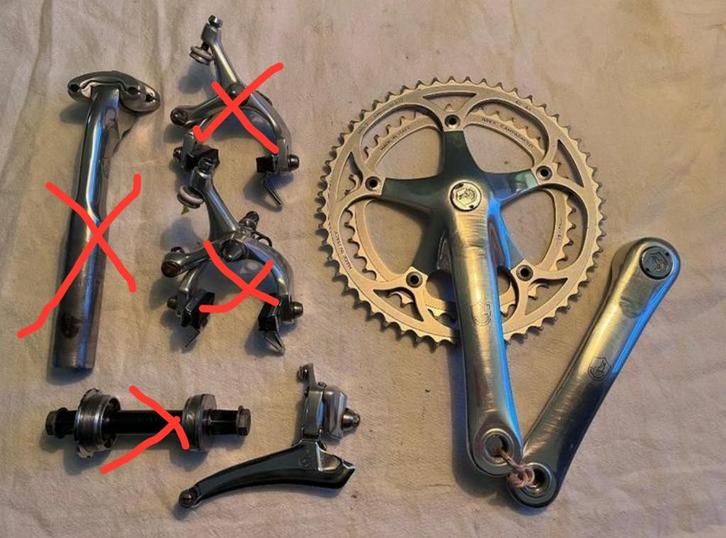 Campagnolo Chorus / C-Record mini groep, Fietsen en Brommers, Fietsonderdelen, Gebruikt, Racefiets, Overige typen, Ophalen of Verzenden