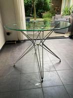 Glazen eettafel, Ophalen, Gebruikt, 50 tot 100 cm, Rond