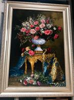 Handgeknoopt Perzisch tapijt Tabriz – wol & zijde + lijst, Antiek en Kunst, Ophalen of Verzenden