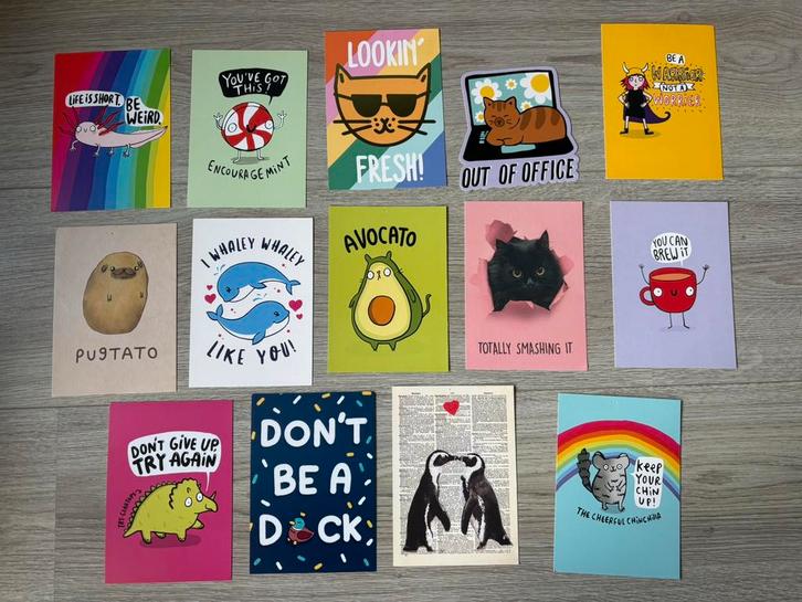 14 kaarten Paperchase, Diversen, Wenskaarten, Zo goed als nieuw, Verzenden