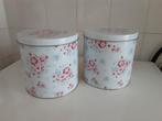 Twee stuks mooie blikken voorraad bussen met bloemen motief, Verzamelen, Blikken, Ophalen of Verzenden, Nieuw, Overige, Overige merken