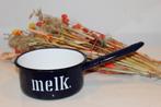 Blauw emaille steelpan , melkkoker, Ophalen of Verzenden, Gebruikt, Overige materialen, Overige typen