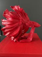 Decoratie Vechtvis Rood 32cm hoog, Ophalen of Verzenden