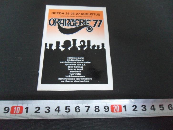 sticker Breda ORANGERIE 77, Verzamelen, Stickers, Zo goed als nieuw, Ophalen