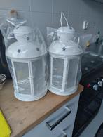 2 lampen met Led verlichting, binnen /buiten Lantaarn Nieuw, Ophalen, Nieuw, Glas, Minder dan 50 cm