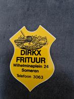 3223 Dirkx Frituur Sticker Someren, Ophalen of Verzenden, Gebruikt, Reclamebord