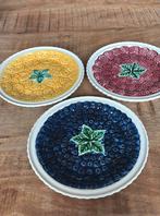 Barbotine dessertborden 3 stuks, Huis en Inrichting, Ophalen of Verzenden, Zo goed als nieuw, Bord