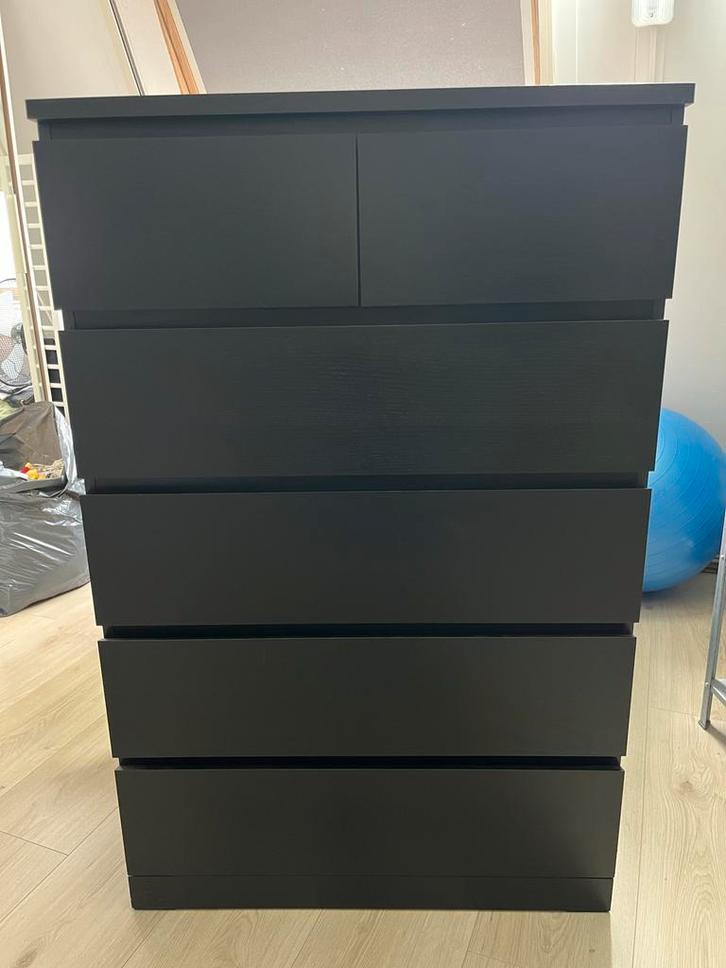Ikea Malm ladekast zwart, Huis en Inrichting, Kasten | Dressoirs, Zo goed als nieuw, 50 tot 100 cm, 25 tot 50 cm, Met lade(s)