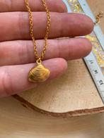 3+3 gratis! Ketting met schelp, 18k verguld rvs., Overige materialen, Verstelbaar, Verzenden, Goud
