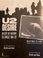 Paginagrote A4 advertentie U2 Desire release, Ophalen of Verzenden