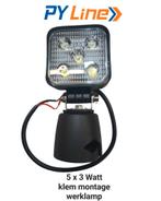 Werklamp 5x3watt klem buis montage werklicht zoeklicht, Nieuw, Ophalen of Verzenden