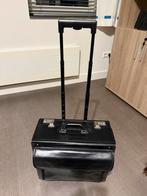 Zwarte Trolley / Pilotenkoffer - Leer, Ophalen, Gebruikt, Slot, Minder dan 35 cm