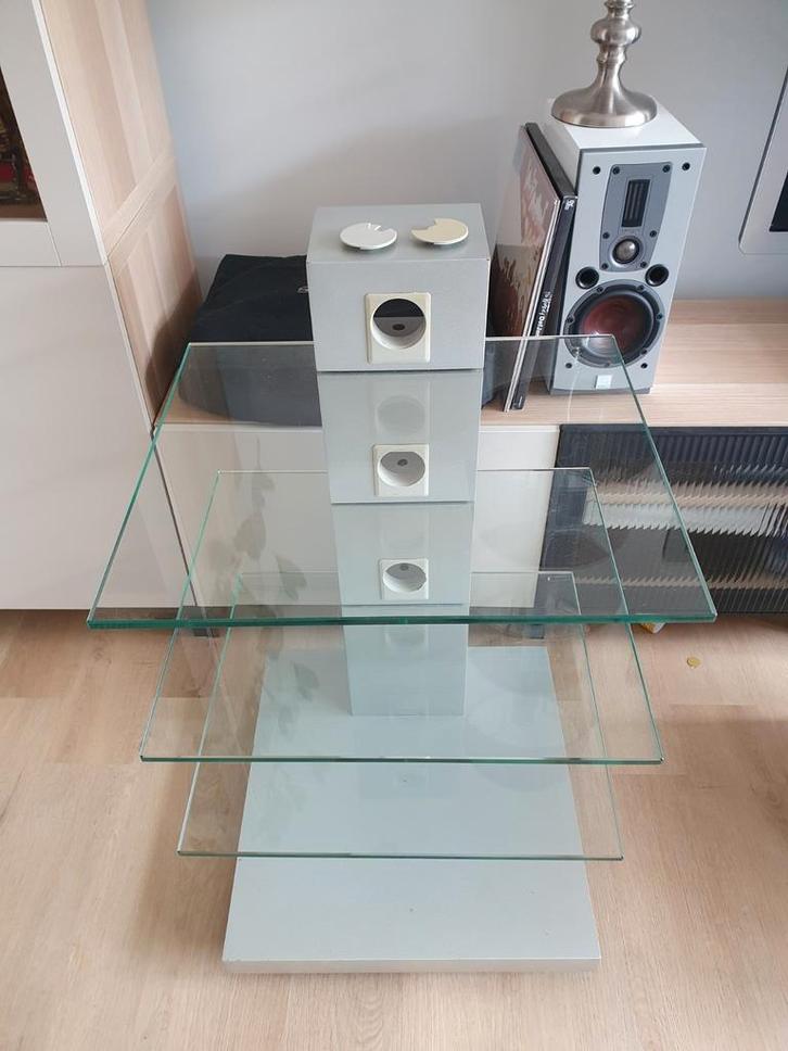 Glazen Audio Meubel, Huis en Inrichting, Kasten | Televisiemeubels, Zo goed als nieuw, Minder dan 100 cm, 25 tot 50 cm, Ophalen of Verzenden