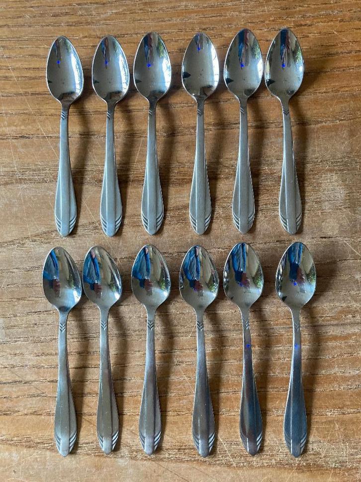 12x Vintage Gero Zilmeta visgraat advocaat likeurlepeltjes, Antiek en Kunst, Antiek | Bestek, Ophalen of Verzenden