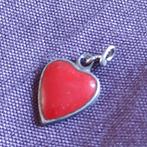 Zilveren Bedel Rood Emaille Hartje