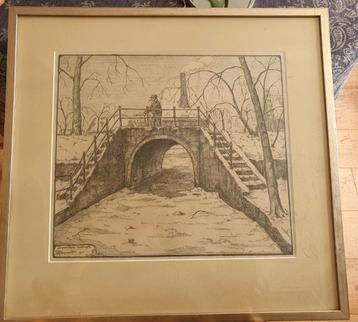 orig. tekening Baanbrug Baansluis Alkmaar Rein Bankert 1941