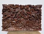 Aziatisch houtsnijwerk met vogels, vissen, Ophalen of Verzenden