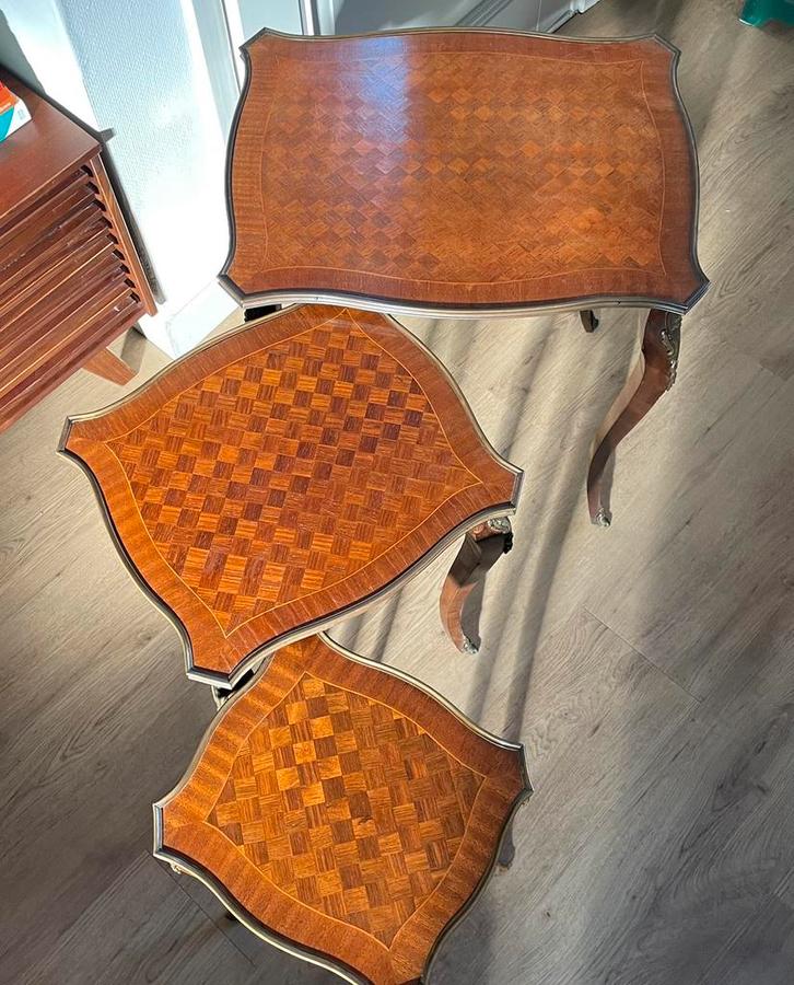 3 vintage Franse bijzettafels in Louis XV-stijl, circa 1930, Antiek en Kunst, Antiek | Meubels | Tafels, Ophalen