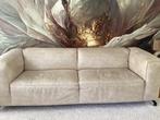 Bank Goosens 3,5 zits beige microleer, Ophalen, Nieuw, Leer