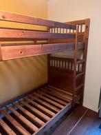 Stevig deelbaar (2-in-1) stapelbed van hout, Huis en Inrichting, Slaapkamer | Stapelbedden en Hoogslapers, Ophalen, Gebruikt, 90 cm