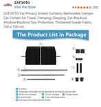 Zatooto auto bus gordijnen zonwering zwart privacy, Auto diversen, Ophalen