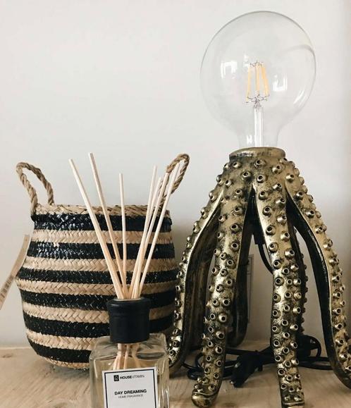 Octopus tafellamp goud inktvis, Huis en Inrichting, Lampen | Tafellampen, Nieuw, Minder dan 50 cm, Ophalen of Verzenden
