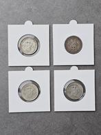 Halve gulden Wilhelmina (4 stuks), ½ gulden, Setje, Zilver, Ophalen of Verzenden