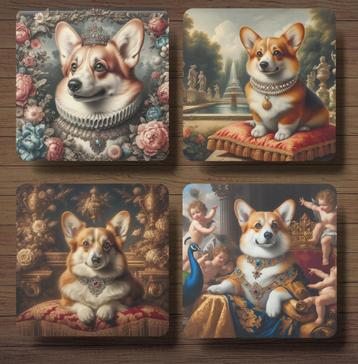 Corgi Barok onderzetters met houder beschikbaar voor biedingen