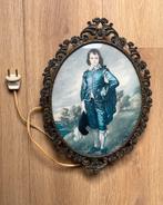 Messing lijst, The Blue Boy, bol glas, lamp, Antiek en Kunst, Ophalen of Verzenden