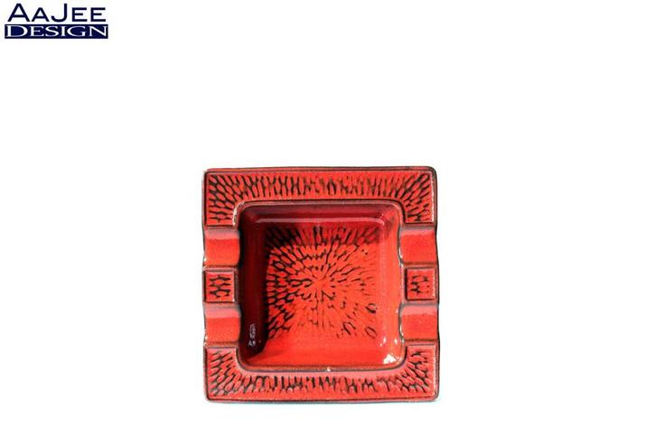 West-Duitse keramische asbak van Carstens – rood en zwart, Antiek en Kunst, Antiek | Keramiek en Aardewerk, Ophalen of Verzenden