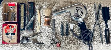 Zeer complete collectie Vintage Kappers gereedschap beschikbaar voor biedingen