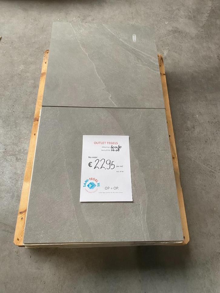 Tegel betonlook tegels restpartij 60 x 60 goedkoop grijs, Doe-het-zelf en Verbouw, Tegels, Nieuw, Vloertegels, Keramiek, 60 cm of meer