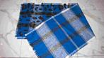 blauwe reversibel SJAAL ruit en stippen, Ophalen of Verzenden, Zo goed als nieuw, Maat 42/44 (L), Sjaal