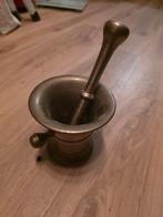 Antieke vijzel met stamper - Massief, Antiek en Kunst, Ophalen of Verzenden, Brons
