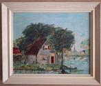 Landschap | Huis met bootje | Olieverf op doek, Ophalen