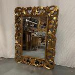 Barok spiegel - houten lijst - Goud - 120 x 90 cm - TTM Wone, 50 tot 100 cm, 100 tot 150 cm, Rechthoekig, Ophalen of Verzenden