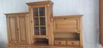 Antieke 3-delige houten kast (inclusief vitrine met licht), Ophalen
