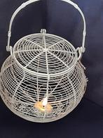 Gr eiermand met deksel fil de fer draadmand ,stoer brocante, Antiek en Kunst, Ophalen of Verzenden
